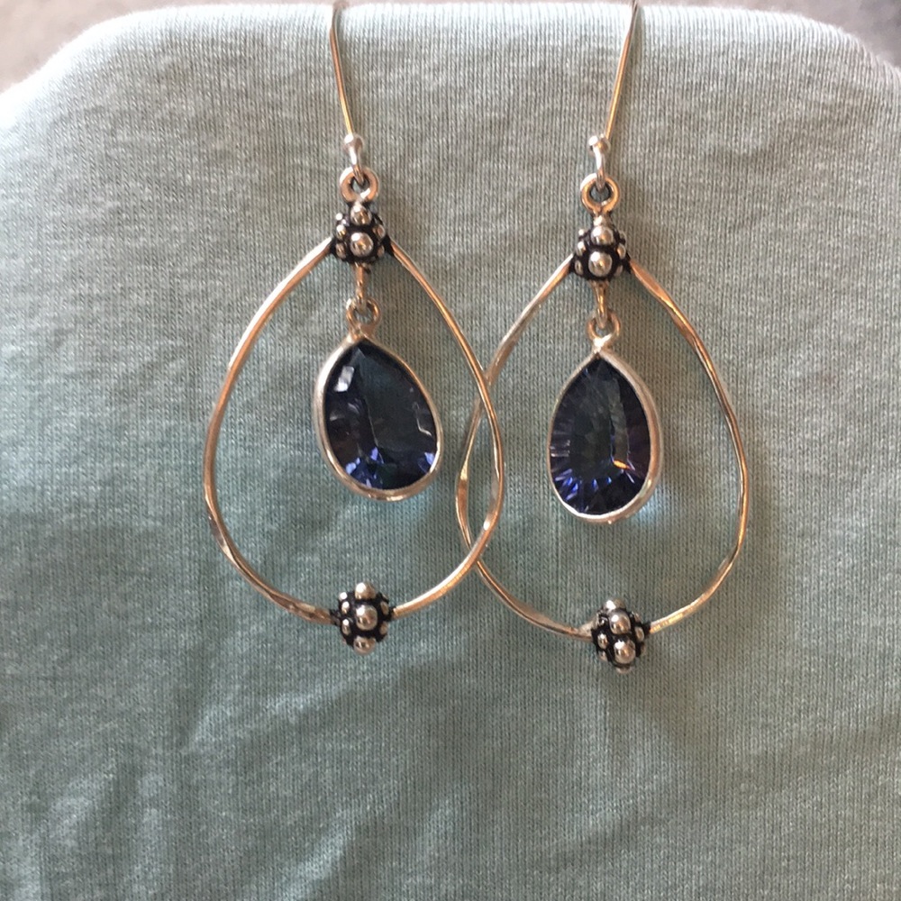 Sterling silver dangle earrings worn 1 time
